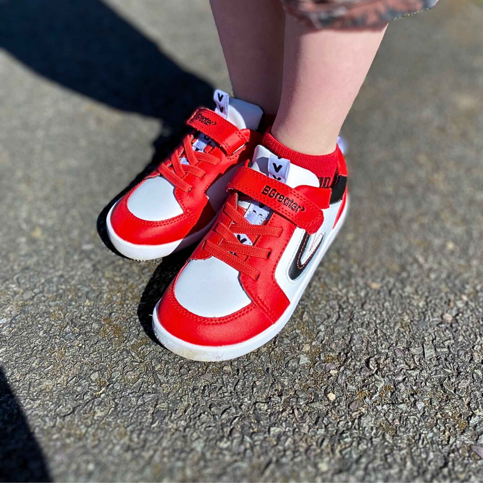 All Leather Lev - Red White - Image 3